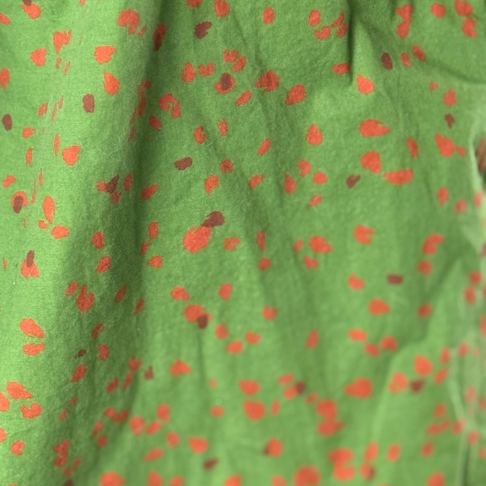 Eloquii Green Printed Button Down Shirt with Ruffle front and ruffle shoulder - Picture 13 of 13